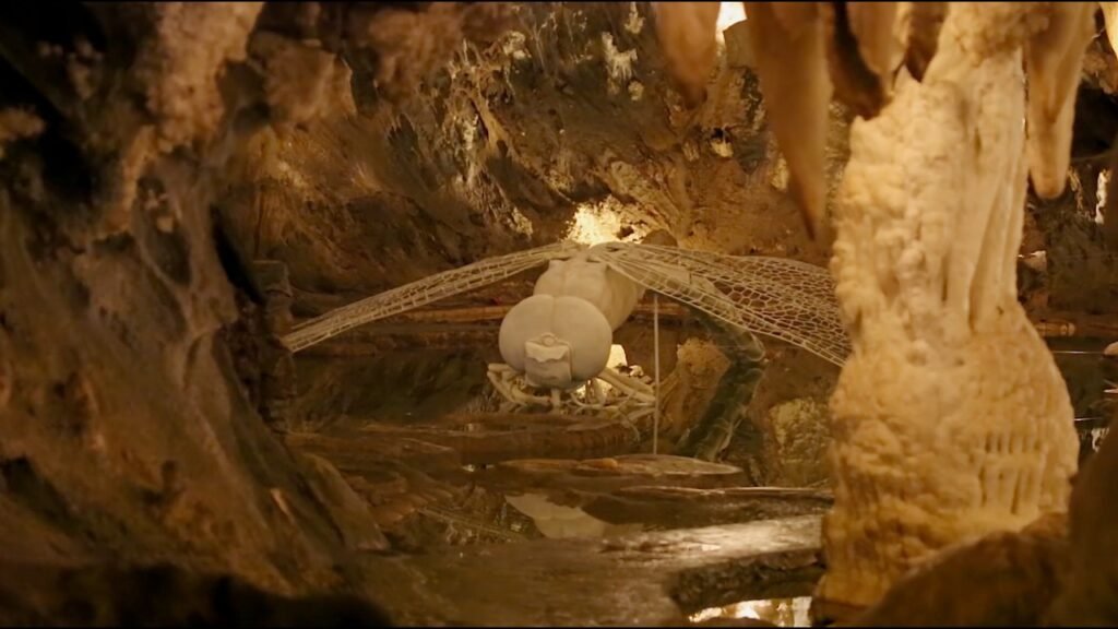 Libélula | Efectos especiales y Libélula enorme en la Gruta de las Maravillas de Huelva